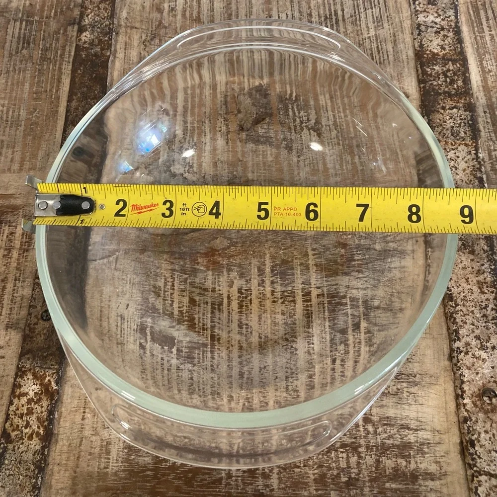 PYREX Round Casserole Baking Dish 024 B-2 2 Quart QT Clear Glass Bowl Ovenware